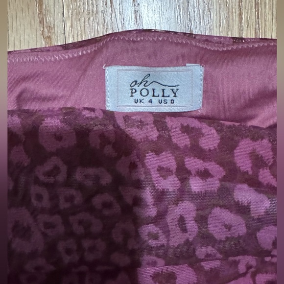 Oh Polly Pink Leopard Print Mini Dress - Picture 4 of 4